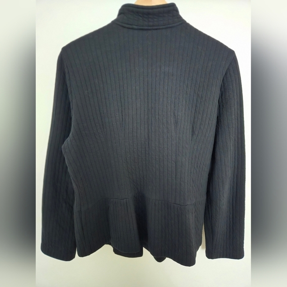 Coldwater Creek black quilted button-up blazer jacket | size 14 - Picture 3 of 7